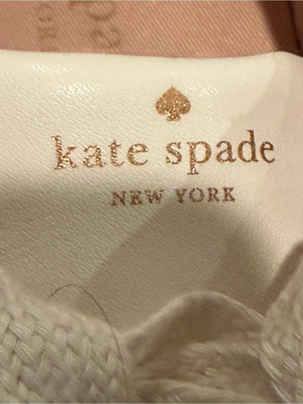 kate spade White Leather Sneakers with Black Stripe and Pink Lining